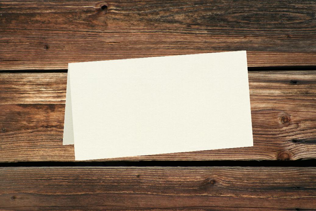 Tischkarten 50/100x100 mm Ivory gerippt 220 g/qm